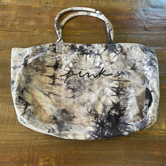 PINK Victoria's Secret Black and Gray Tote Bag - Picture 1 of 6